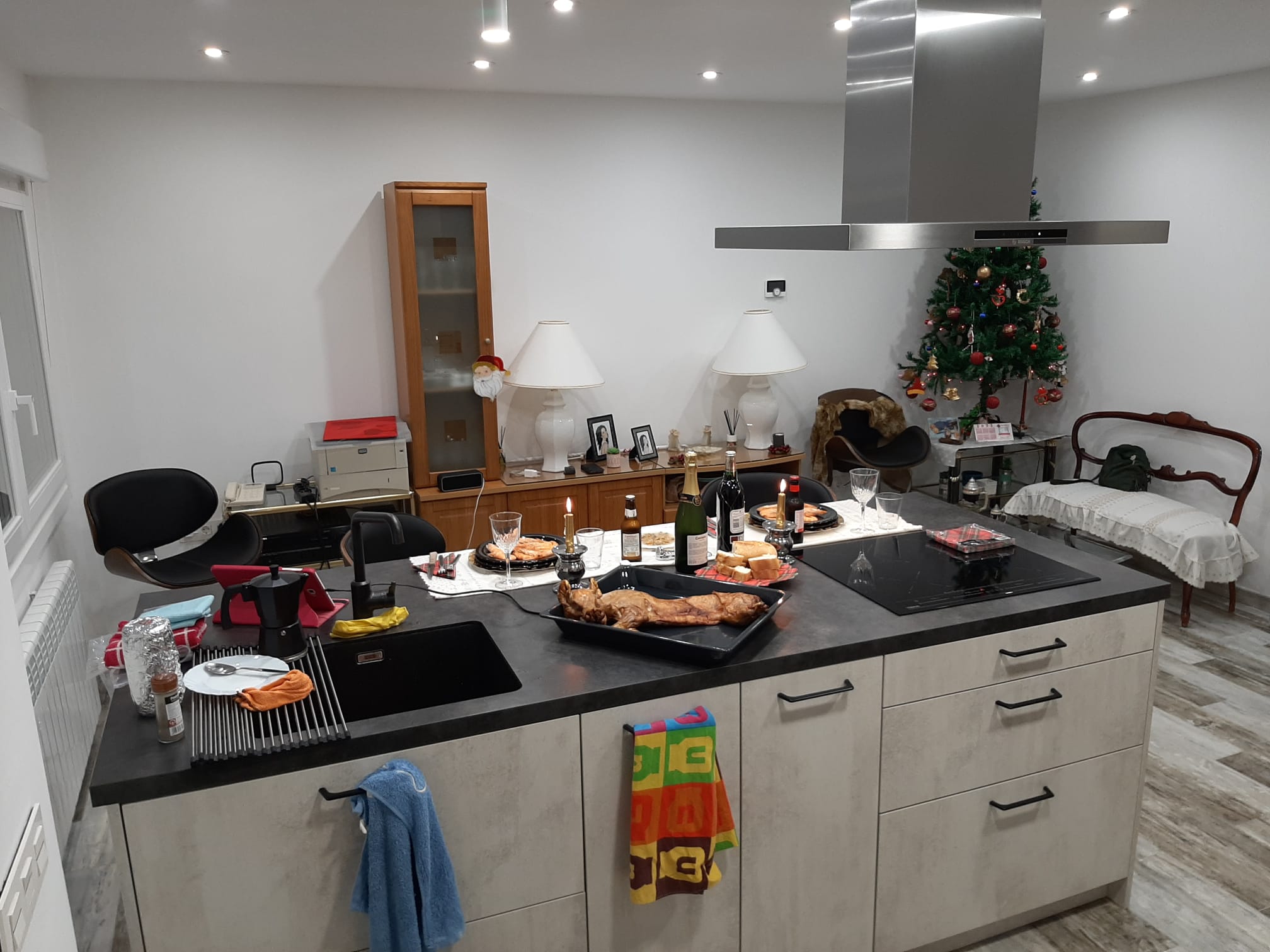 Cocina con isla-Salón