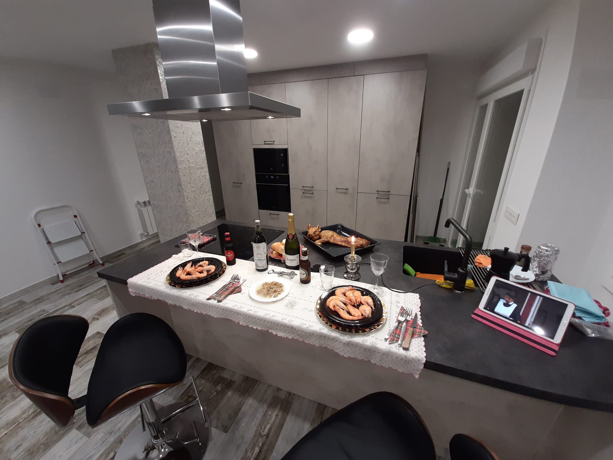 Cocina con isla-Salón